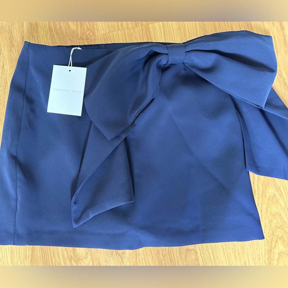 Navy Skort with a bow